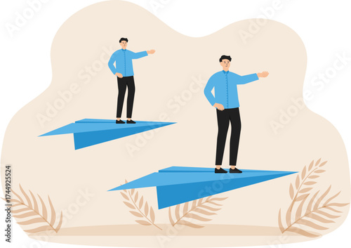 Mentor or support employee to success, manager to help or advice staff to reach goal, work coaching or adviser expert concept
