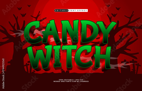candy witch editable text effect