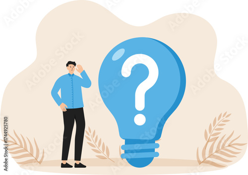 Solving problem or business solution, ask for reply or idea to solve difficulty and trouble
