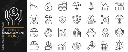 Collection of Crisis Management and Financial Protection Icons