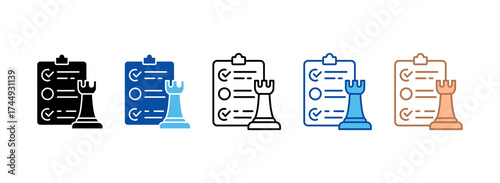 Strategy Icon Set Multiple Style Collection