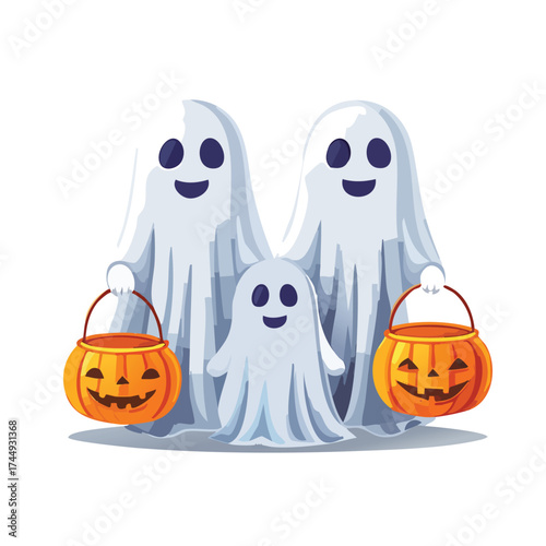 Spooky family ready for treatortreating