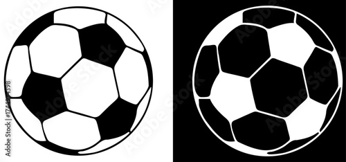 Soccer ball or football flat vector icons. Soccer ball icon, simple black style. Football flat vector icon for sports apps and websites. soccer, ball, football, vector, game, ball shaped
