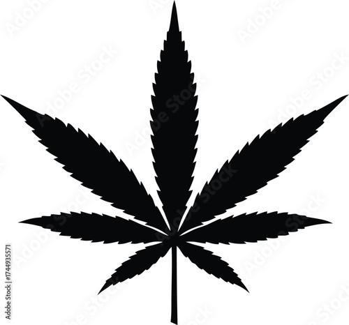 : a marijuana leaf silhouette vector