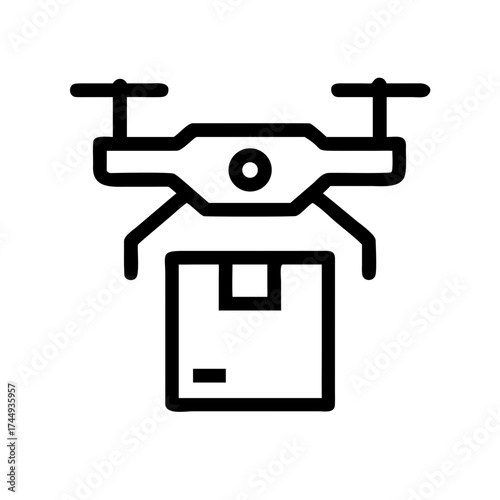 Delivery drone carrying package for fast shipping