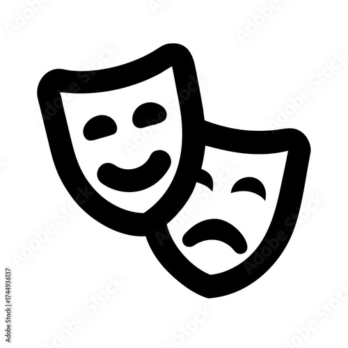 Illustration of comedy and tragedy masks