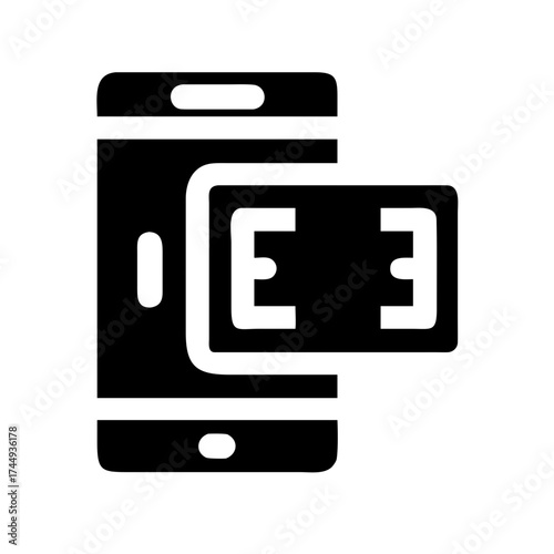 Mobile payment icon for cashless transaction