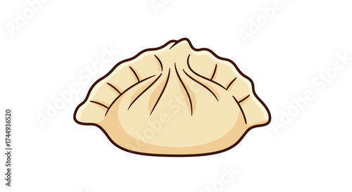 A simple drawing of a dim sum dumpling.