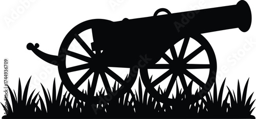 antique cannon on grass artillery