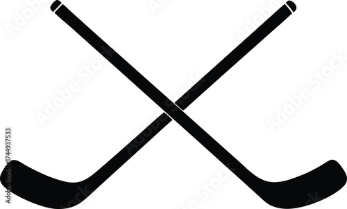 crossed hockey sticks silhouette vector