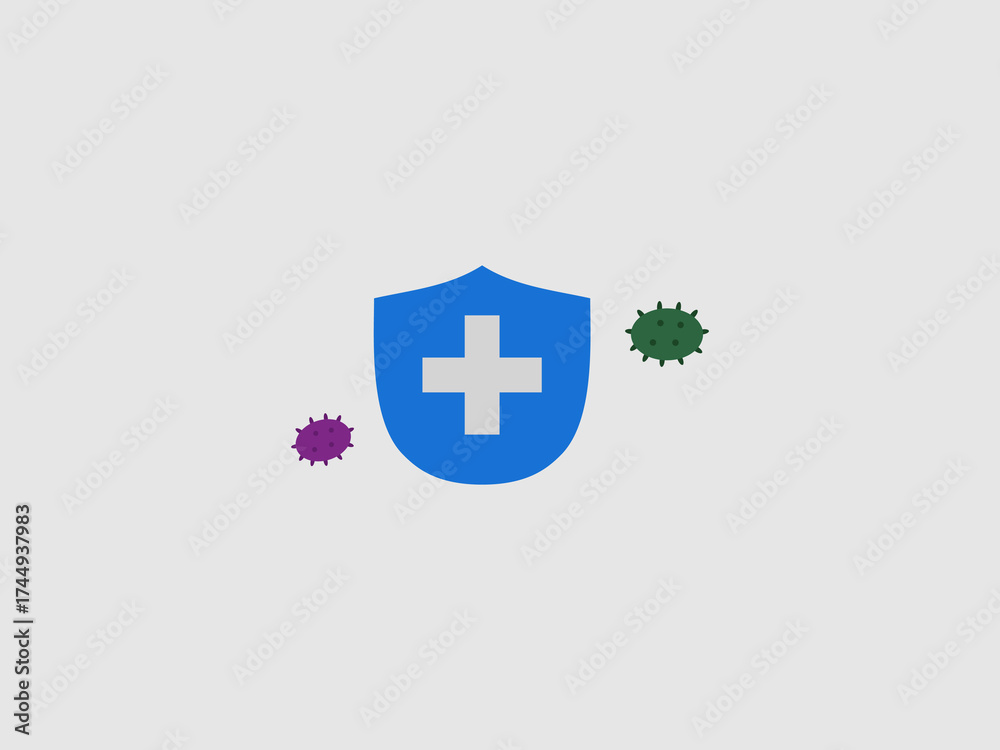 Obraz premium a blue shield with a white plus sign