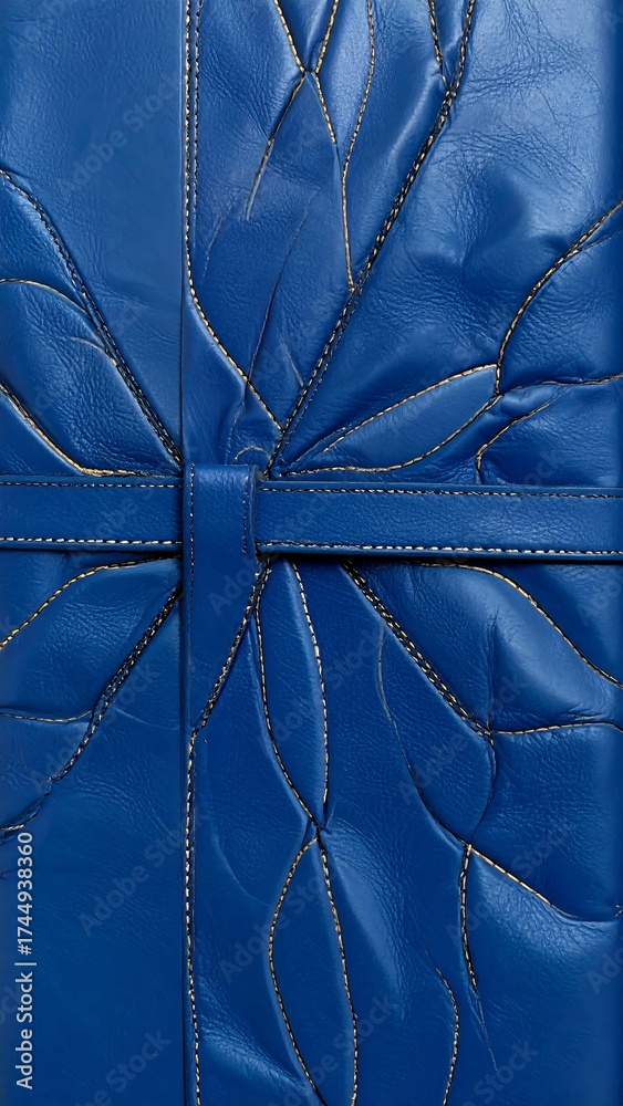 Naklejka premium Blue quilted gift wrap detail
