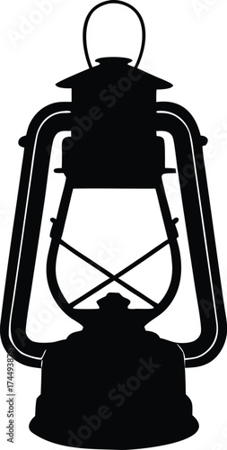old lantern silhouette vector