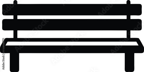 Park bench silhouette vector