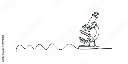 Continuous Line Drawing of a Microscope