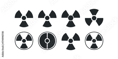 Radiation warning symbols set