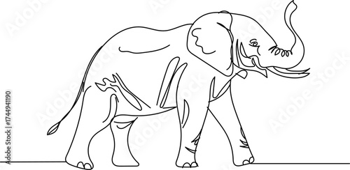 Elegant elephant line art illustration minimalist vector design perfect for logo or branding projects