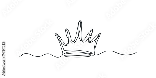 Crown icon in continuous line style