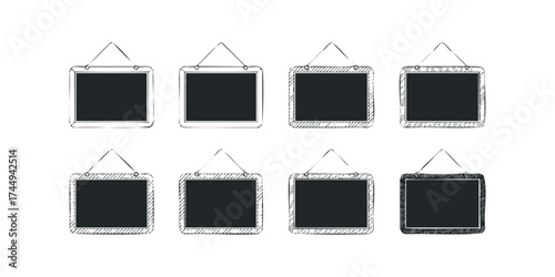 Collection of Rectangular Hanging Chalkboard Signs