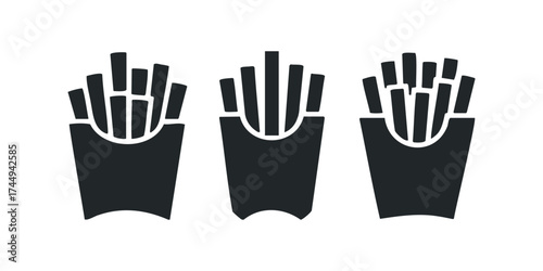 Three Fries Containers Silhouette