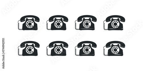 Set of Vintage Rotary Dial Telephones