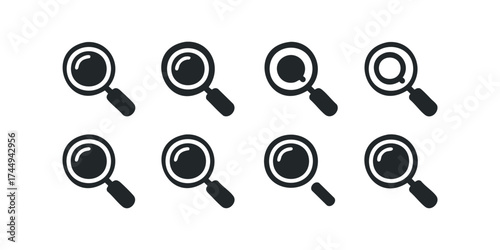 Magnifying glass icons collection