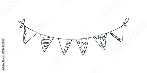 Hand Drawn Bunting Flags for Celebration
