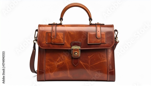 old brown leather briefcase