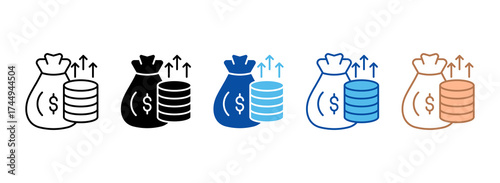 Profit Icon Set Multiple Style Collection