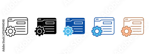 Development Icon Set Multiple Style Collection