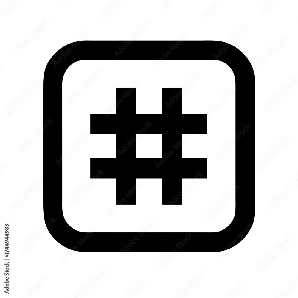 Fototapeta premium Hashtag symbol icon, representing social media