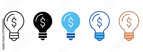 Business Idea Icon Set Multiple Style Collection