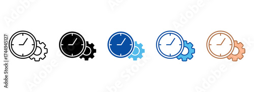Time Icon Set Multiple Style Collection