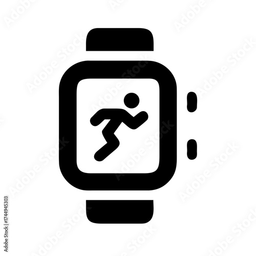 Smartwatch with running icon for fitness tracking