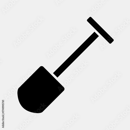 Icon shovel. Gold mining elements. Icon in glyph style.