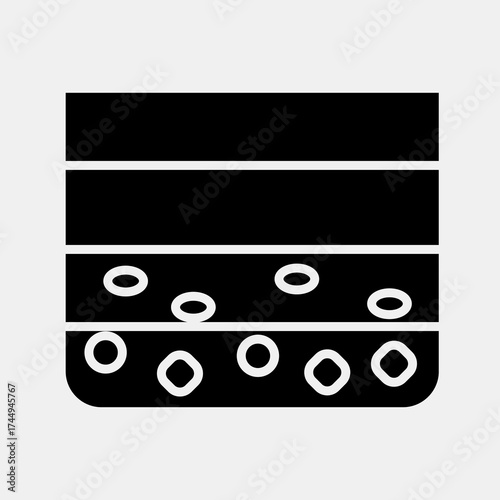 Icon soil layer. Gold mining elements. Icon in glyph style.