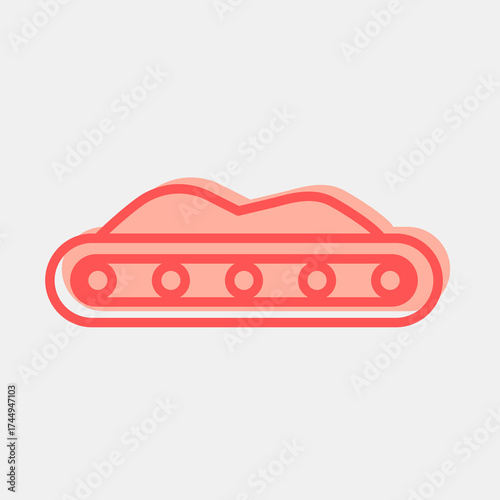 Icon conveyor belt. Gold mining elements. Icon in two tone style.
