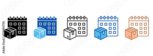 Delivery Scheduling Icon Set Multiple Style Collection