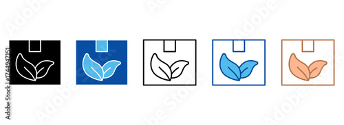 Eco-Friendly Package Icons In Outline, Vector Illustration