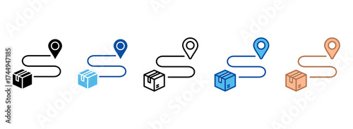 Shipping Icons In Outline, Vector Illustration