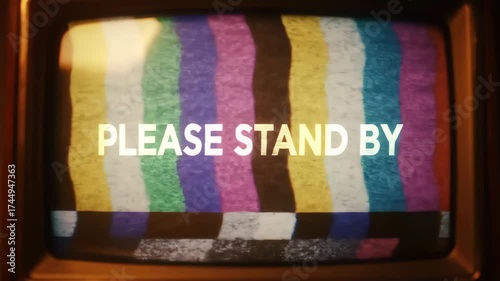 Vintage Television Standby Screen - A Nostalgic Look at Broadcast Interruption. 4k video