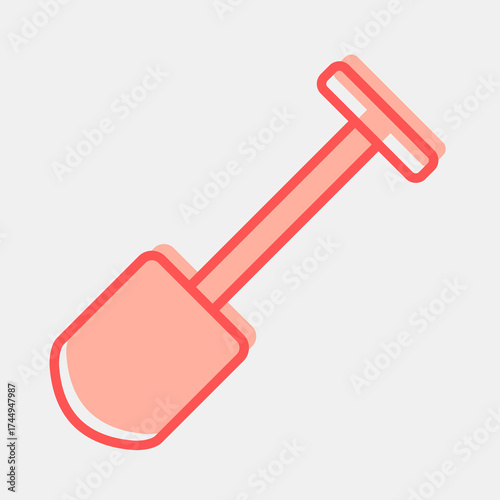 Icon shovel. Gold mining elements. Icon in two tone style.