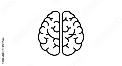 Brain illustration representing thought process and mental activity.