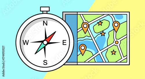 Compass and Map Navigating the World with Precision.