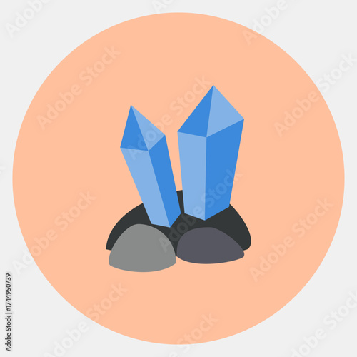 Icon minerals. Gold mining elements. Icon in color mate style.
