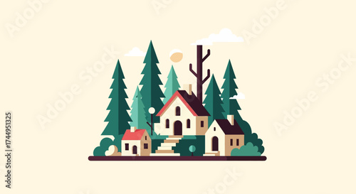 Idyllic Forest Cabins - A Serene Retreat in Natures Embrace.