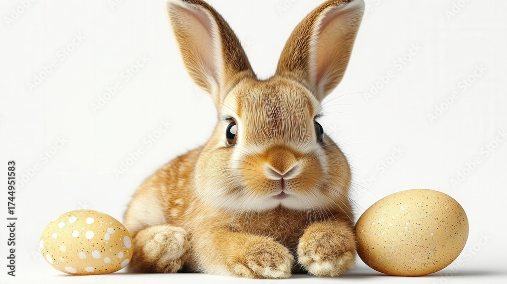 Fototapeta premium Adorable Easter Bunny with Eggs