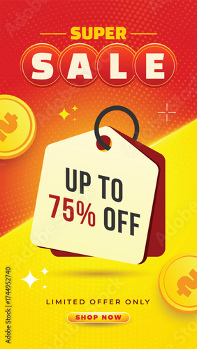 Super Sale Discount Offer Instagram story Template and E-commerce Promotion