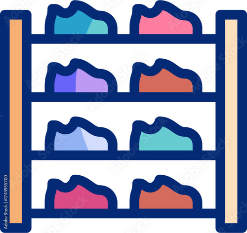 Shoemaker flat icons set with editable stroke, featuring shoes, hammer, leather, needle, thread, sewing machine, polish, sole, workshop, cobbler illustration