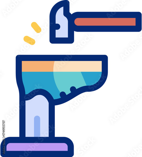 Shoemaker flat icons set with editable stroke, featuring shoes, hammer, leather, needle, thread, sewing machine, polish, sole, workshop, cobbler illustration